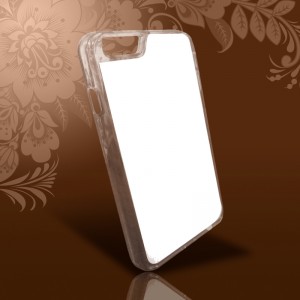 Чехол IPhone 6/6S пластик прозрачный с металлической вставкой